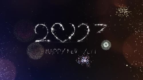 Frohes neues Jahr Sparkler 2023 | Motion Graphic