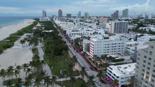 Ocean Drive Miami Aerial View of Miami Beach South Beach Miami Beach Florida Haulover Park Aerial