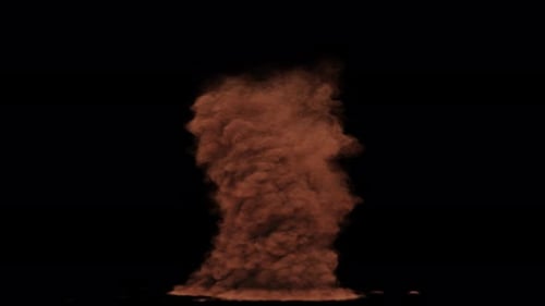 Large Dust Tornado twister spinning on transparent background