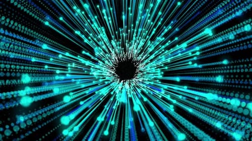 Unendlicher Metaverse-Tunnel auf Black Futuristic Concept