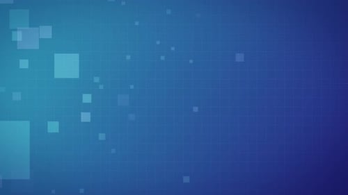 Abstract Blue Grid Background with Moving Geometric Squares