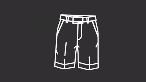 Animated Line Art Drawing of Casual Shorts