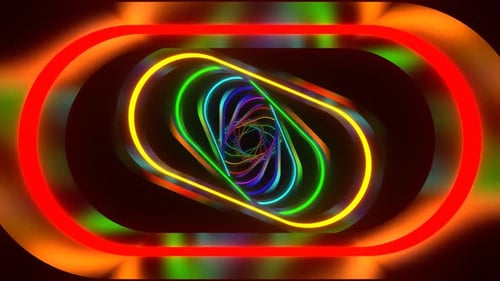 Multicolor Neon Spiral Ellipse Tunnel Background Vj Loop In 4K