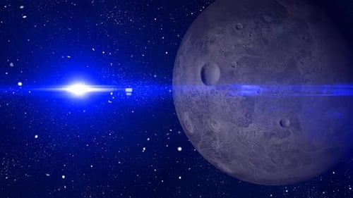 Animation of Moon planet seen from space. 2632