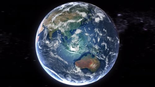 Realistic Earth From Space Zoom In Clouds Cameroon