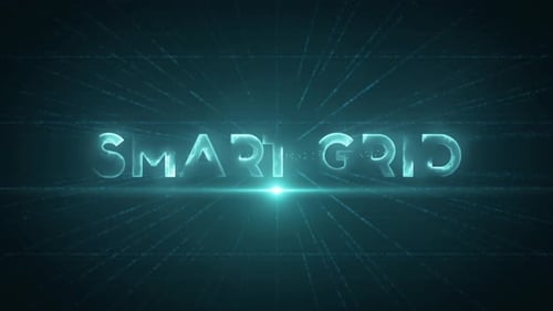 Glowing Futuristic Text Reveal on Digital Grid
