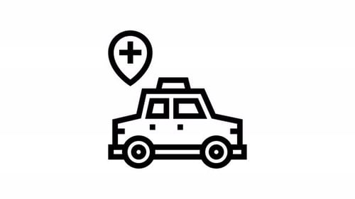 Animated Flat Design Icon for Medical Transportation