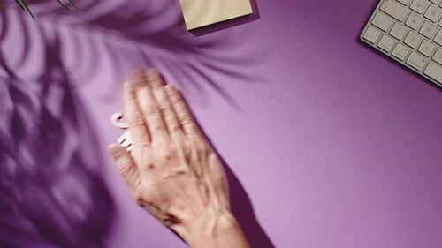 Cyber Monday Letters on Purple Surface Top Down