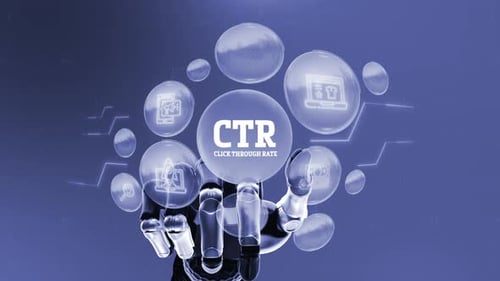 Digital Screen, Ctr Click Through Rate Animation, Robotic Concept Background 4K