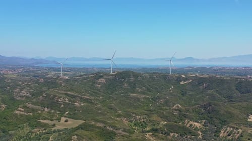 Windmills Producing Renewable Energy From Wind