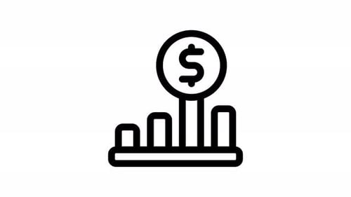 Animated Dollar Sign and Growing Business Bar Chart Icon