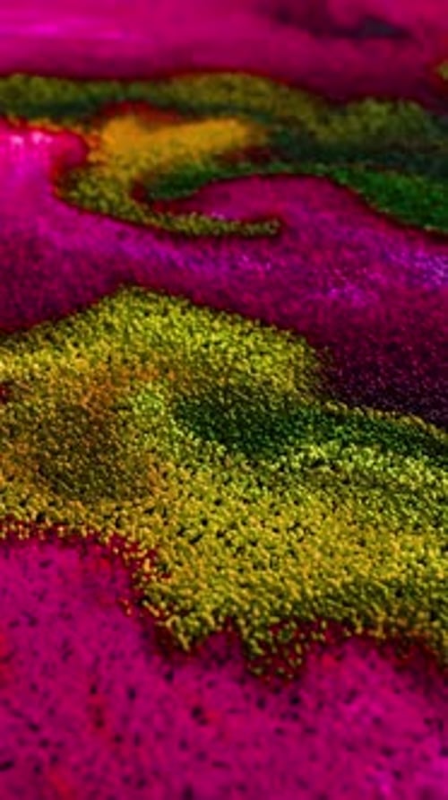 Abstract Fluid Particles Flowing in Bright Colors
