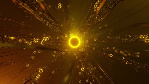 Virtual Network with Glowing Center 3d Animation Render