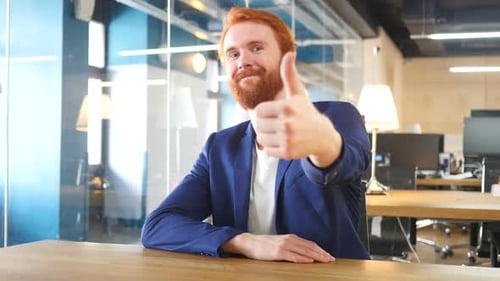 Thumbs Up By Man in Office