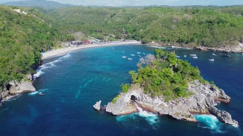Aerial view of a nice beautiful beach