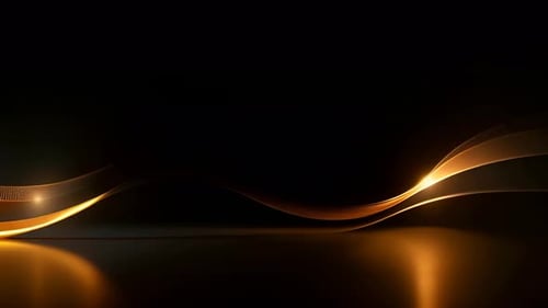 Elegant Golden Flowing Abstract Wave Motion Graphic
