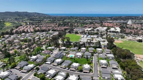 Aerial View of Over San Diego and Ocean on the Background California USA