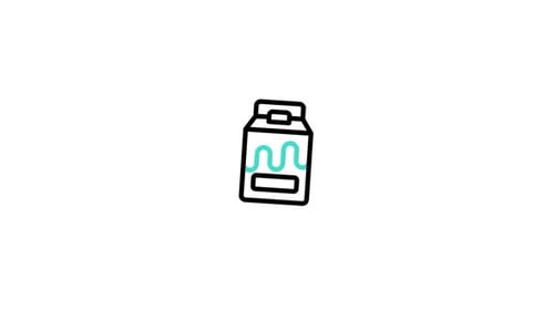 Animated Flat Design Milk Carton Icon