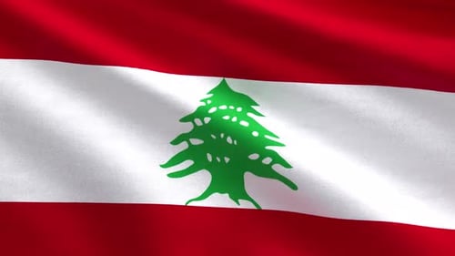 Realistic Waving Flag of Lebanon Seamless Loop