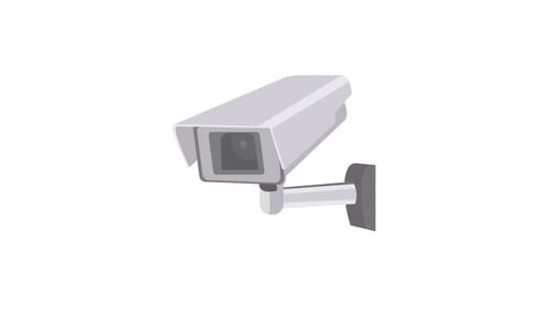 Flat Design Security Camera Build Animation