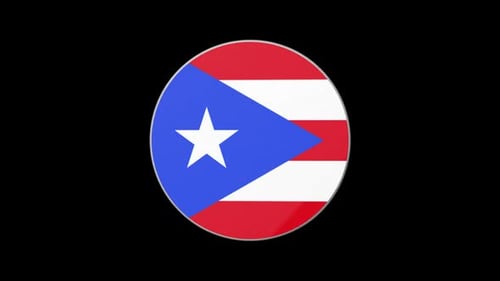 Puerto Rico Flag 3D Rotating Emblem