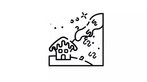 Snow Avalanche Outline Icon Animation With Alpha Channel