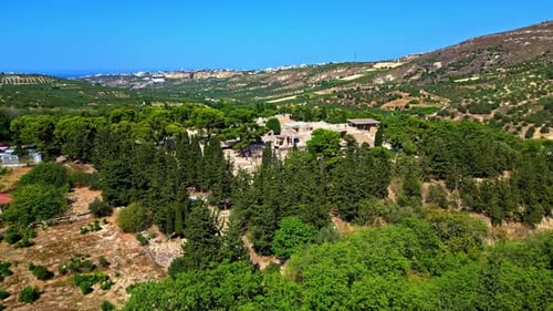 Site archéologique de l'âge du bronze de Knossos, île de Crète, Grèce, autour de la forêt