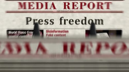 Vintage News Report Scrolling Headlines Animation