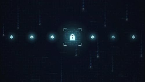 Ciclo de fondo de tecnología de protección de cifrado de datos con candado de ciberseguridad
