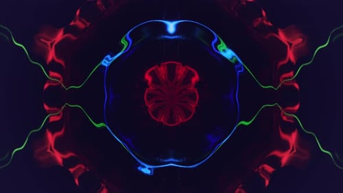 Vibrant Neon Abstract Symmetrical Fluid Pattern Animation