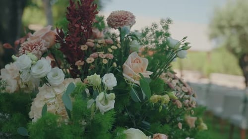 Elegant Floral Arrangement for Outdoor Wedding Celebration