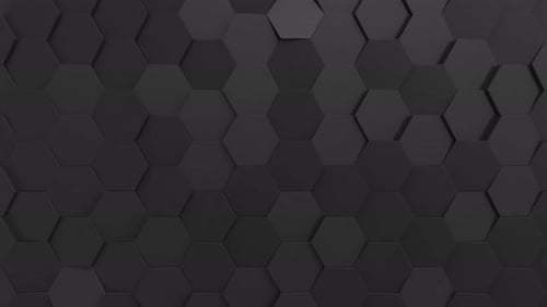 Abstract Moving Dark Metallic Hexagonal Structure Bee Hive Grid Blocks 3d Render Animation Loop