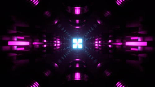 Fantástico túnel cian y rosa con un fondo desconocido Vj Loop en 4K