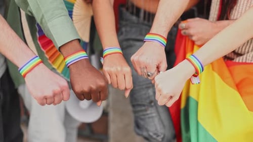 Vivid Group Demonstrating LGBTQIA Support and Unity