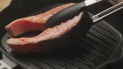 Salmon Steak Grilling
