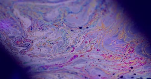 Abstract Iridescent Colors Inside a Soap Bubble