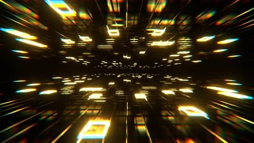 Yellow Cybernetic Infinity Neon Area Background Vj Loop I 4K