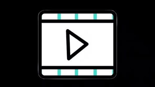 Animated Flat Design Video Player Icon Loop