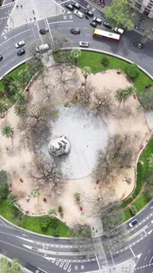 Scenic Roundabout at Barcelona in Catalonia Spain.