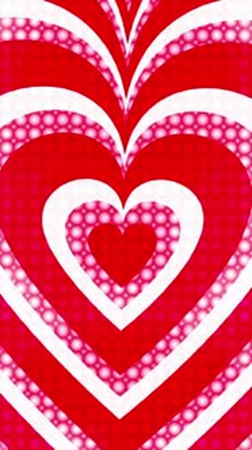 Red Valentines Day Hearts Vertical Seamless Loop Background