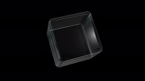 3D Cube Loop Alpha aus Glas