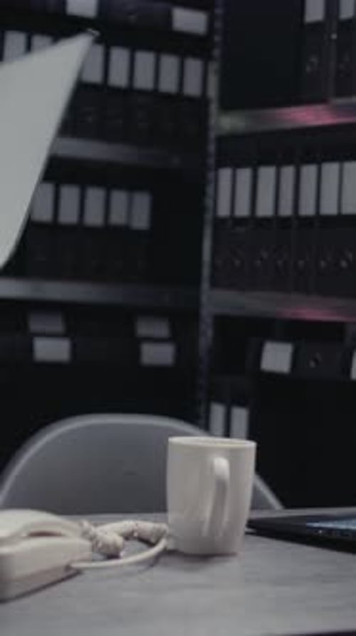 Adult Working at Desk in Office