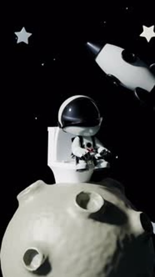 Cartoon Astronaut Loop Animation Satisfying Video