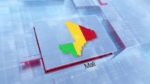 Mali Map Rotating Digital Flag Display Corporate Presentation