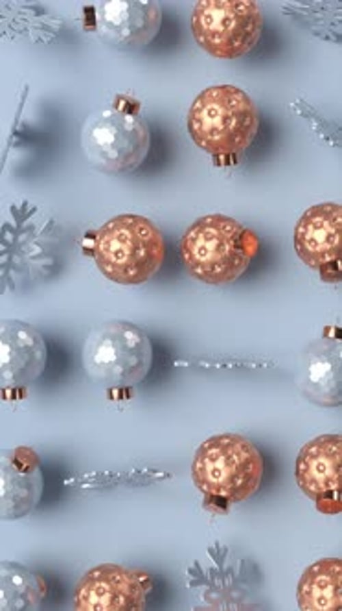 Christmas rotating balls and snowflakes.