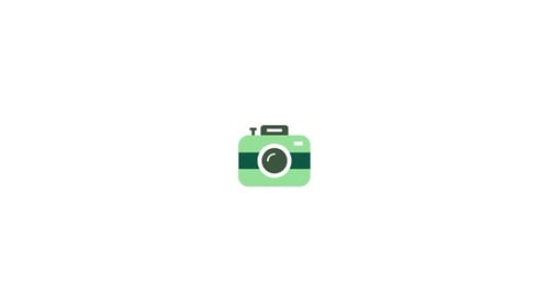 Flat Design Camera Icon Reveal Animation