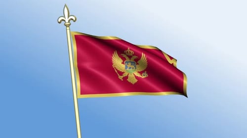 Montenegro National Flag Waving Animation