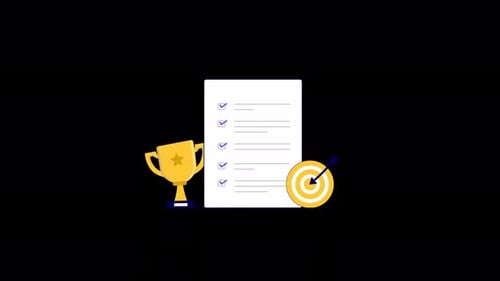 Goal Achievement Concept Animation Video - Transparent