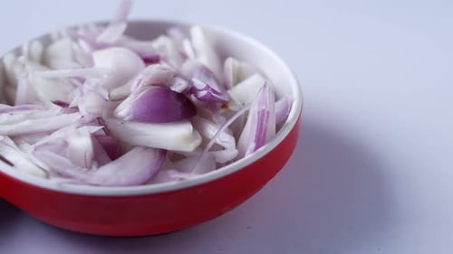 Close Up of Diced and Minced Onions