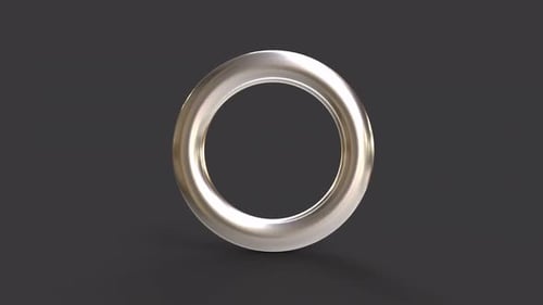 White ring 3d object rotating loop
